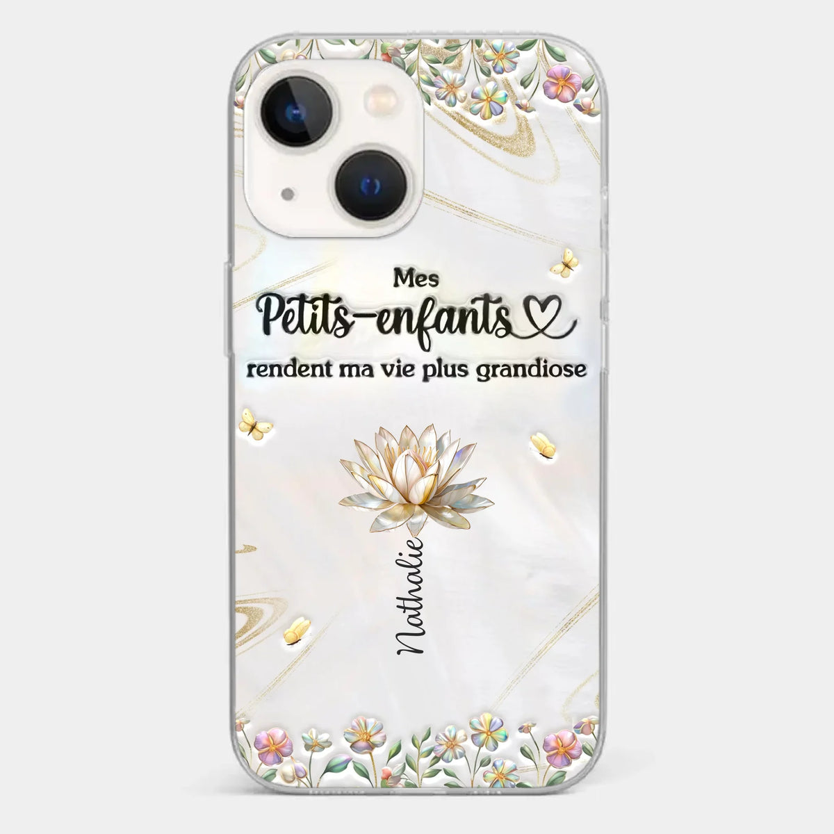Coque De Téléphone Transparente Personnalisée – Cadeau Pour Mamie – Toujours À Tes Côtés