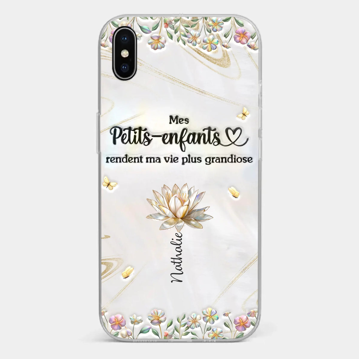 Coque De Téléphone Transparente Personnalisée – Cadeau Pour Mamie – Toujours À Tes Côtés