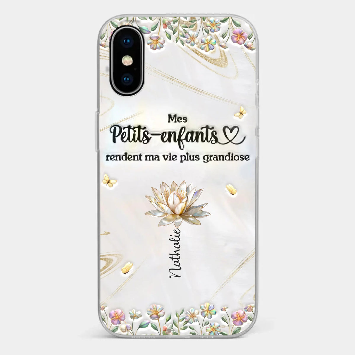 Coque De Téléphone Transparente Personnalisée – Cadeau Pour Mamie – Toujours À Tes Côtés