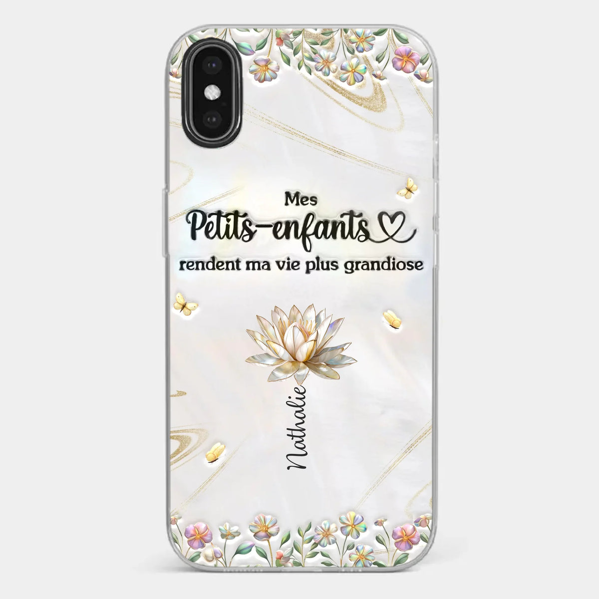 Coque De Téléphone Transparente Personnalisée – Cadeau Pour Mamie – Toujours À Tes Côtés