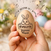 Hochet Œuf En Bois Personnalisé – Cadeau De Pâques Pour Bébé – Premiers Rires Premiers Câlins