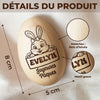 Hochet Œuf En Bois Personnalisé – Cadeau De Pâques Pour Bébé – Premiers Rires Premiers Câlins