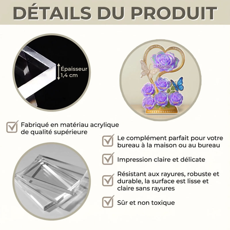 Plaque Acrylique Personnalisée – Cadeau Pour Mamie, Maman – Notre Doux Refuge
