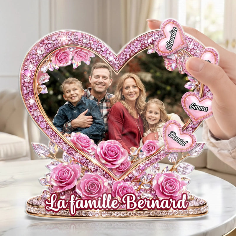 Plaque Acrylique Personnalisée – Cadeau Pour Famille – Notre Famille, Notre Bonheur