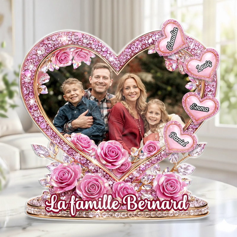 Plaque Acrylique Personnalisée – Cadeau Pour Famille – Notre Famille, Notre Bonheur