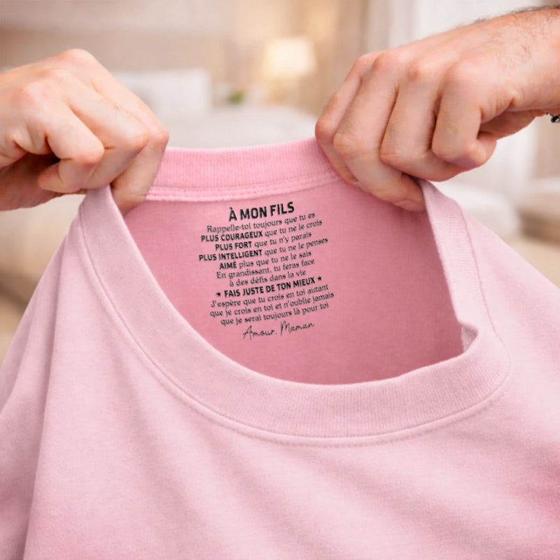T-Shirt À Impression Intérieure Personnalisée – Cadeau Pour Fils – Je Serai Toujours Là Pour Toi