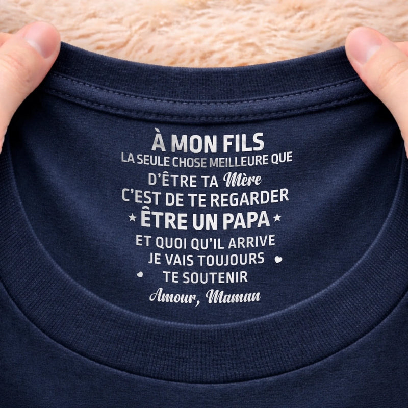 T-Shirt À Impression Intérieure Personnalisée – Cadeau Pour Fils – Je T’Aime Pour Toujours