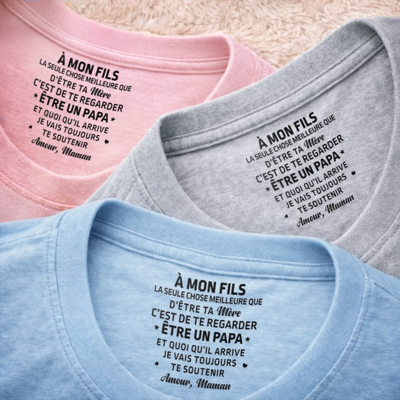 T-Shirt À Impression Intérieure Personnalisée – Cadeau Pour Fils – Je T’Aime Pour Toujours