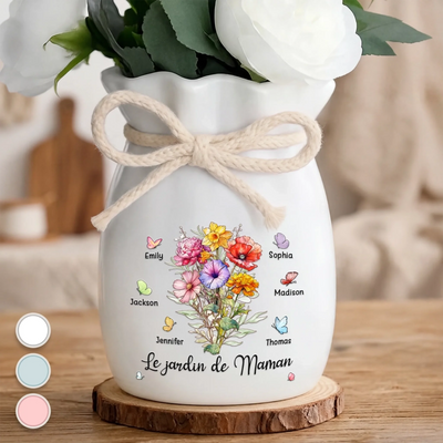 Vase À Fleurs Personnalisé Avec Corde – Cadeau Pour Maman, Mamie – L’Amour Fleurit Ici