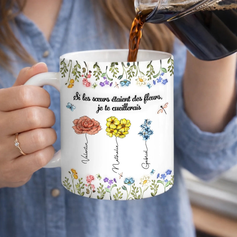 Mug Personnalisé À Effet Imprimé 3D Gonflé - Cadeau Pour Meilleures Amies - Liées Pour Toujours