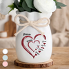 Vase À Fleurs Personnalisé Avec Corde – Cadeau Pour Maman, Mamie – Notre Famille Pleine D’Amour
