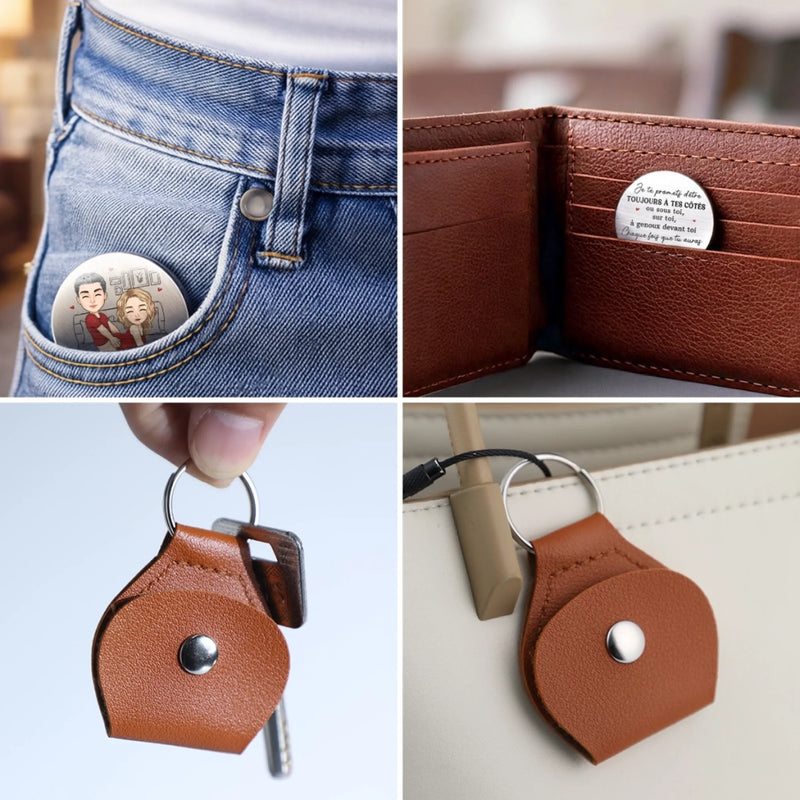 Porte-Bonheur De Poche Personnalisé – Cadeaux D’Anniversaire De Mariage Pour Mari Et Femme, Lui Et Elle - Nos Silences Parlent Mieux Que Mille Mots