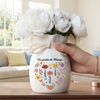 Vase À Fleurs Personnalisé Avec Corde – Cadeau Pour Maman, Mamie – Prénoms & Fleurs de Naissance