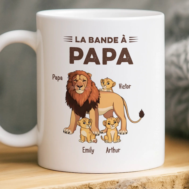 Mug Personnalisé – Cadeau Pour Papa, Papi – Famille Papa Lion