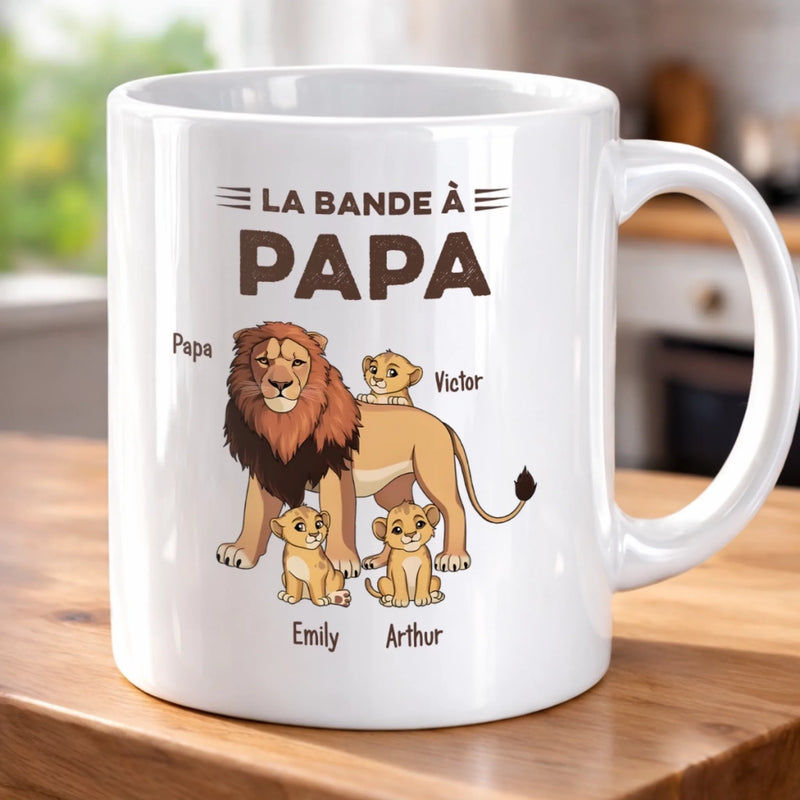Mug Personnalisé – Cadeau Pour Papa, Papi – Famille Papa Lion