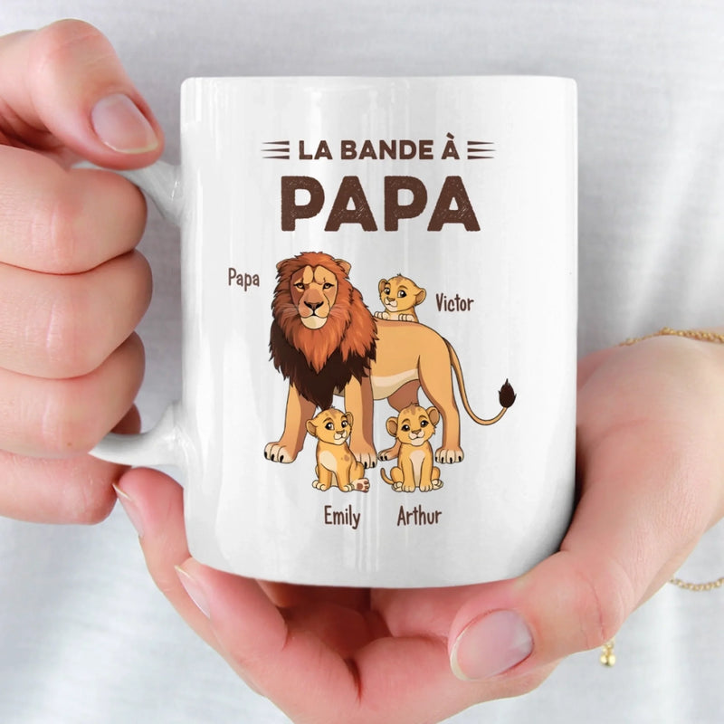 Mug Personnalisé – Cadeau Pour Papa, Papi – Famille Papa Lion