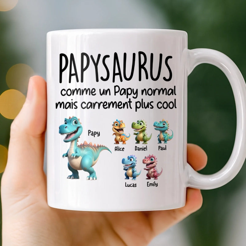 Mug Personnalisé – Cadeau Pour Papa, Papi – Cool Papasaurus