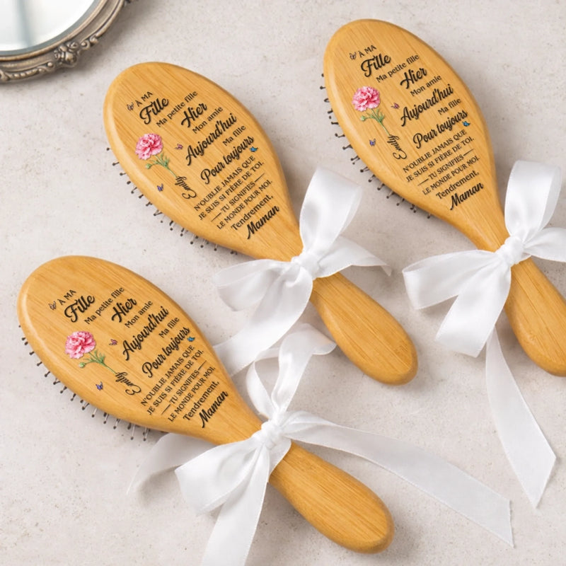 Brosse à Cheveux Personnalisée – Cadeau pour Maman et Mamie – De La Part De Maman, Avec Amour