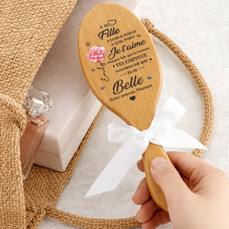 Brosse à Cheveux Personnalisée – Cadeau pour Maman et Mamie – Pour Toi, Mon Amour