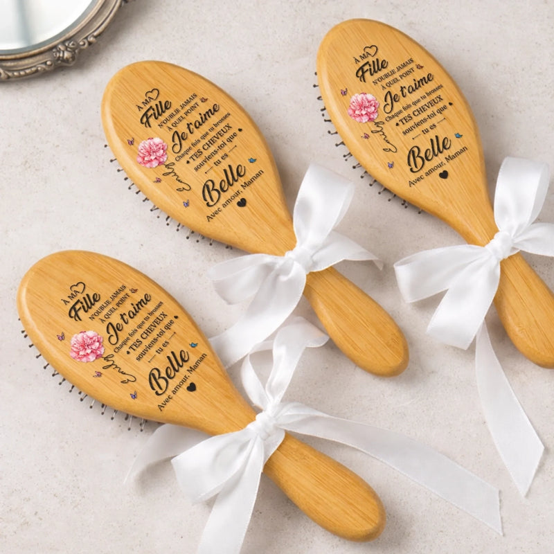 Brosse à Cheveux Personnalisée – Cadeau pour Maman et Mamie – Pour Toi, Mon Amour