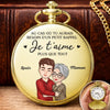 Montre de Poche Dorée Personnalisée – Cadeau pour Fils - Un Message D’amour de Maman