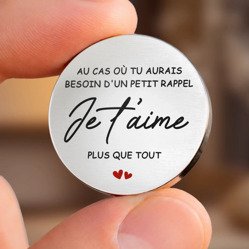 Porte-Bonheur De Poche Personnalisé - Cadeau Pour Couple - Je T'aime Plus Que Tout