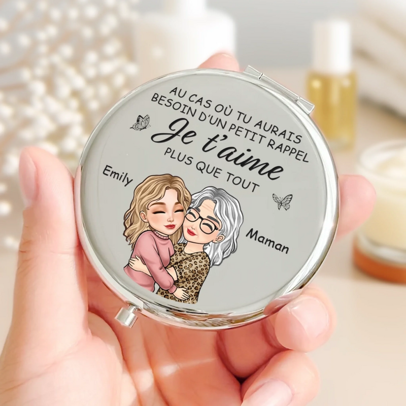 Miroir Compact Personnalisé – Cadeaux Pour Fille – Rayonnante à l’intérieur Comme à L’extérieur