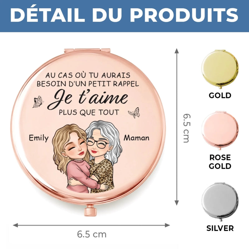 Miroir Compact Personnalisé – Cadeaux Pour Fille – Rayonnante à l’intérieur Comme à L’extérieur