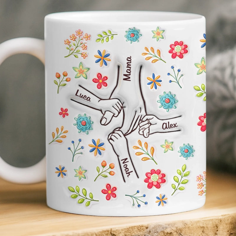 Mug Effet 3D Imprimé Personnalisé – Cadeau Pour Maman, Mamie – Un Amour Qui Se Transmet