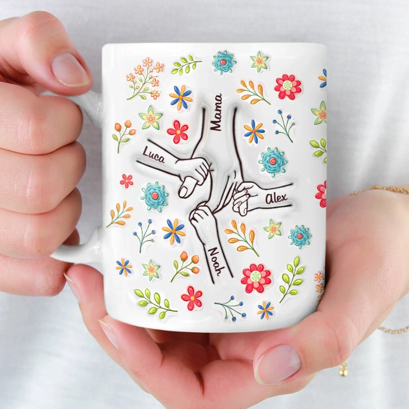 Mug Effet 3D Imprimé Personnalisé – Cadeau Pour Maman, Mamie – Un Amour Qui Se Transmet