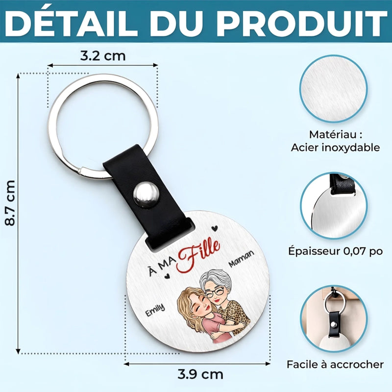 Porte-clés Rond en Métal Personnalisé – Cadeau pour Fils, Fille - Mes Enfants Adorés