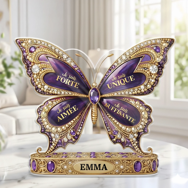Papillon Acrylique Personnalisé – Cadeau pour Famille - Tu Es Unique Comme Un Papillon