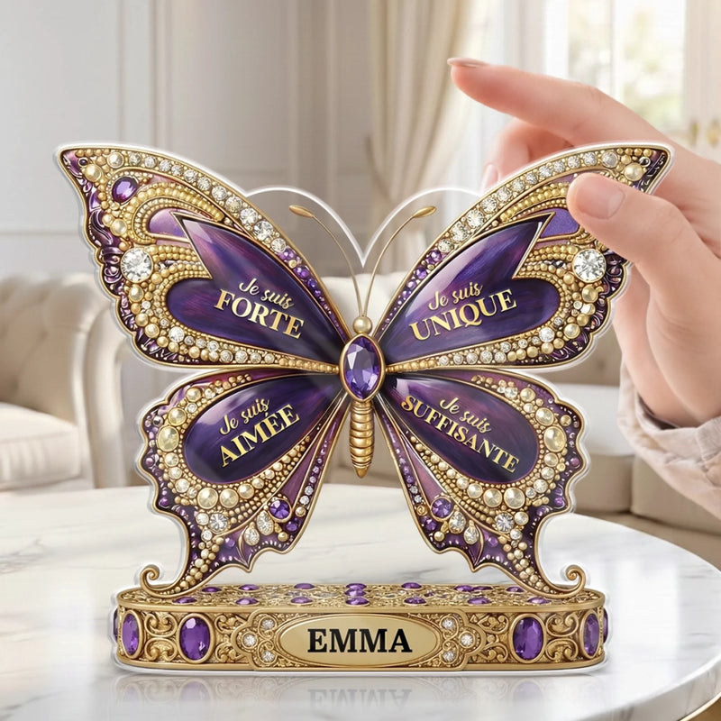Papillon Acrylique Personnalisé – Cadeau pour Famille - Tu Es Unique Comme Un Papillon