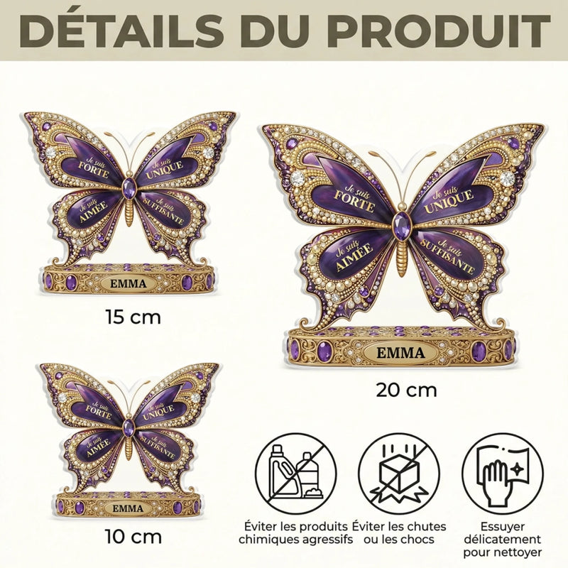 Papillon Acrylique Personnalisé – Cadeau pour Famille - Tu Es Unique Comme Un Papillon