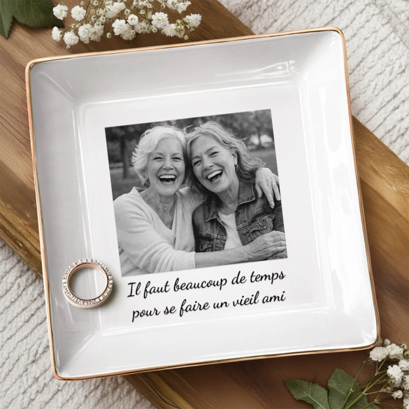 Vide-Poche À Bijoux Personnalisé - Cadeau Pour Meilleures Amies, Soeurs – Toujours Là L’une Pour L’autre