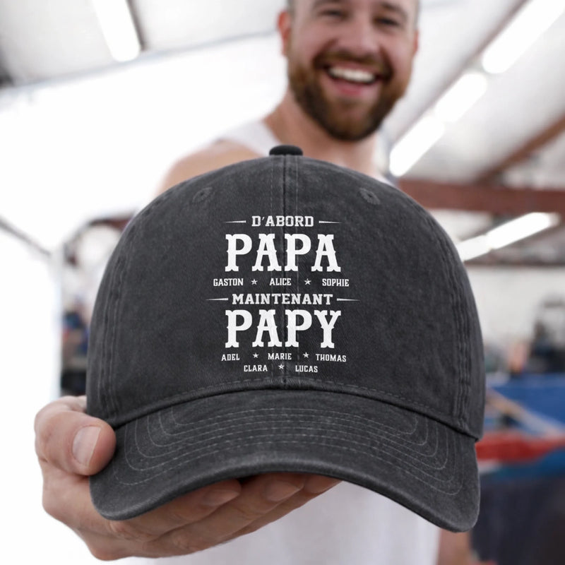 Casquette De Baseball En Jean Délavé Personnalisée – Cadeau Pour Grand-Père – Le Meilleur Grand-père Du Monde