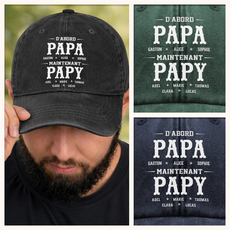 Casquette De Baseball En Jean Délavé Personnalisée – Cadeau Pour Grand-Père – Le Meilleur Grand-père Du Monde