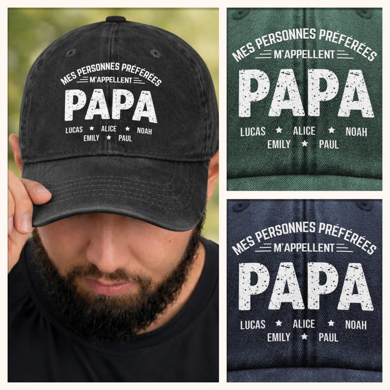 Casquette De Baseball En Jean Délavé Personnalisée – Cadeau Pour Papa, Grand-Père – Pour Mon Papa Préféré De Tous Les Temps