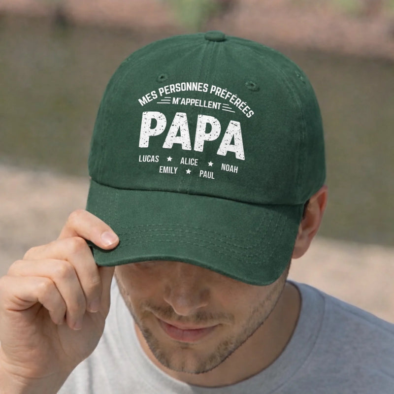 Casquette De Baseball En Jean Délavé Personnalisée – Cadeau Pour Papa, Grand-Père – Pour Mon Papa Préféré De Tous Les Temps
