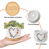 Pot de Fleurs en Céramique Personnalisé – Cadeau pour Maman, Mamie – Je Vous Aime Très Fort, Maman et Mamie