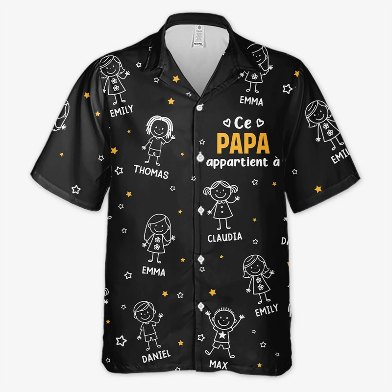 Chemise Hawaïenne Personnalisée – Cadeau Pour Papa, Papi – Des Générations D’Amour