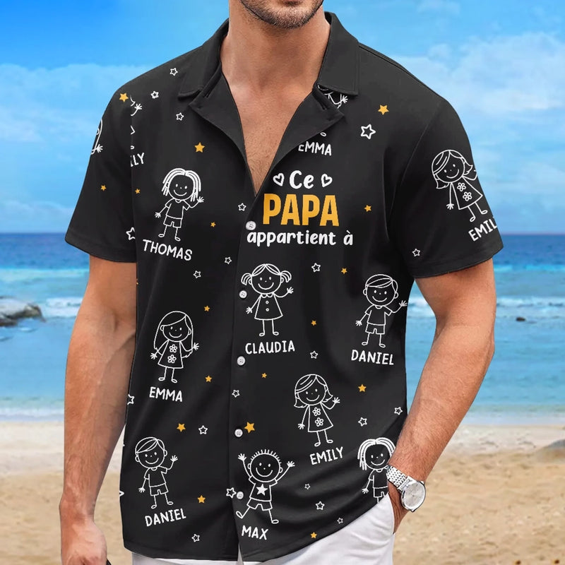 Chemise Hawaïenne Personnalisée – Cadeau Pour Papa, Papi – Des Générations D’Amour
