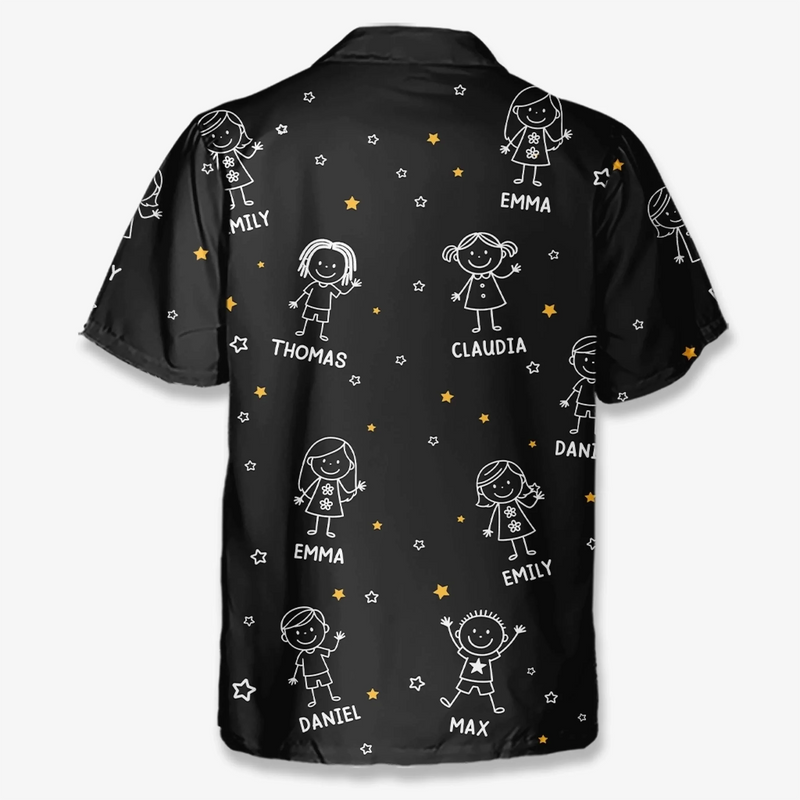 Chemise Hawaïenne Personnalisée – Cadeau Pour Papa, Papi – Des Générations D’Amour
