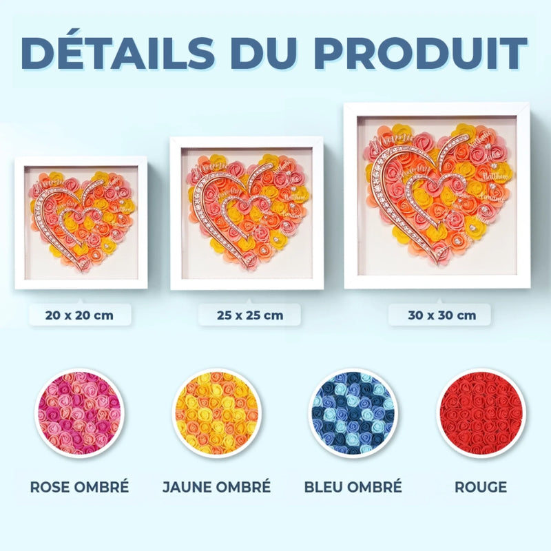Boîte Cadre Florale Personnalisée – Cadeau pour Maman – Le Tableau Représente L'amour Maman