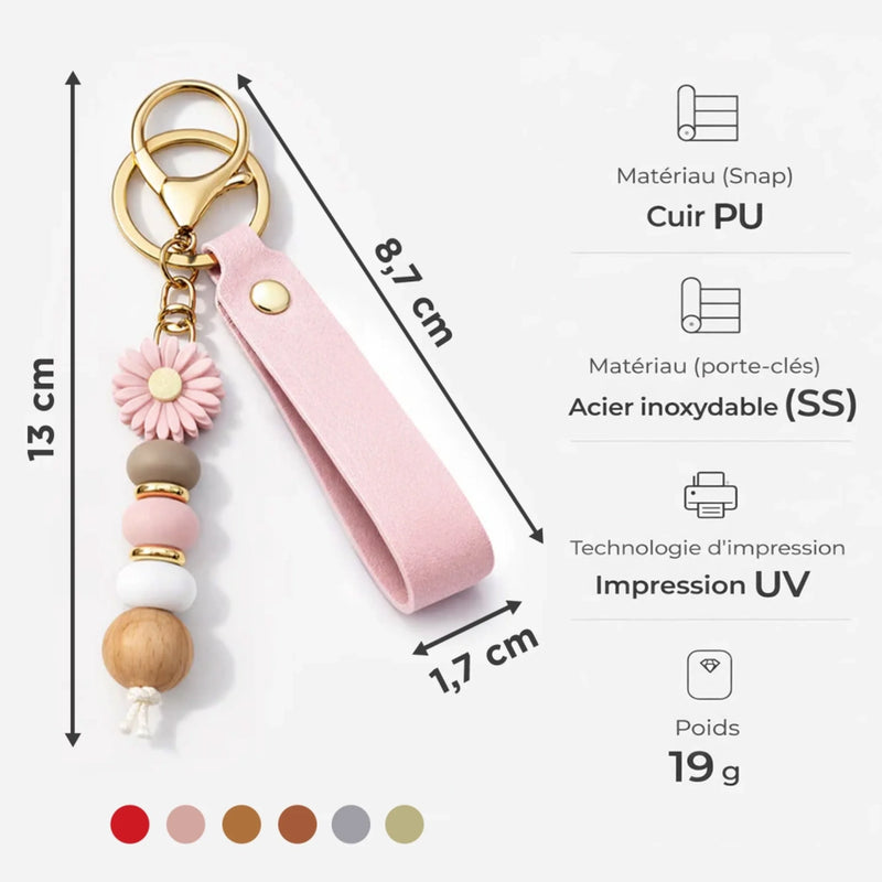 Porte-Clés Perlé Marguerite Personnalisé – Cadeau Commémoratif Pour Maman, Papa – Je Serai Toujours Là Pour Toi