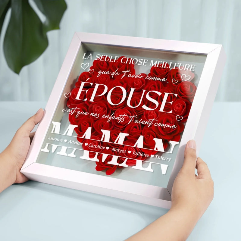 Boîte Cadre Florale Personnalisée – Cadeau pour Maman – La Seule Chose Meilleure