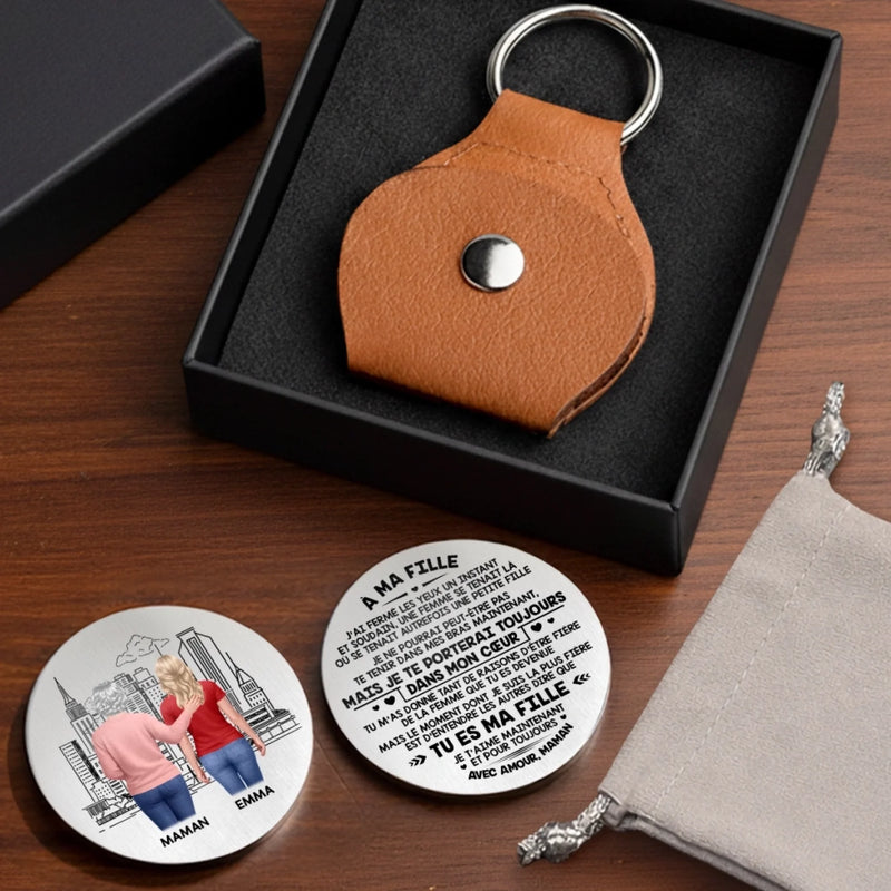 Porte-Bonheur De Poche Personnalisé – Cadeau Pour Fille – Petit Ou Grand, Tu Seras Toujours Le Fille de Maman