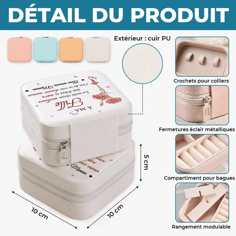 Boîte à Bijoux Carrée Personnalisée – Cadeau pour Fille – Je t’aime, ma fille