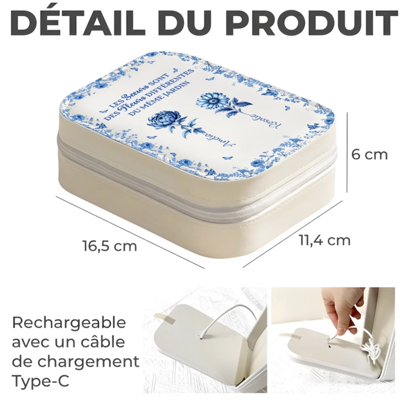 Boîte À Bijoux Lumineuse Personnalisée – Cadeaux  Pour Sœurs, Amies – Nous Sommes Toujours Belles Comme Des Fleurs