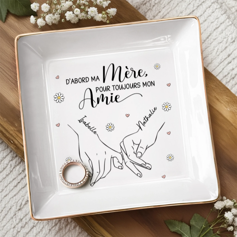 Vide-Poche À Bijoux Personnalisé – Cadeau Pour Maman, Fille – Je t’aime, Maman